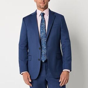 NWT Stafford Wool Blue Blazer Size 42L